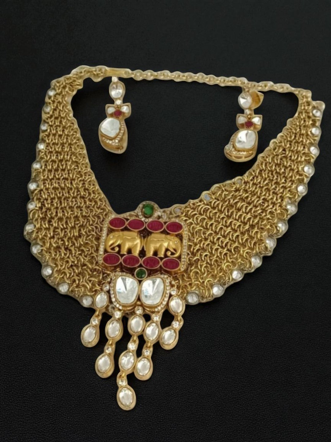 majestic, statement jewellery, bridal choker, festive wear, luxury set, designer jewellery, kundan detailing, handcrafted