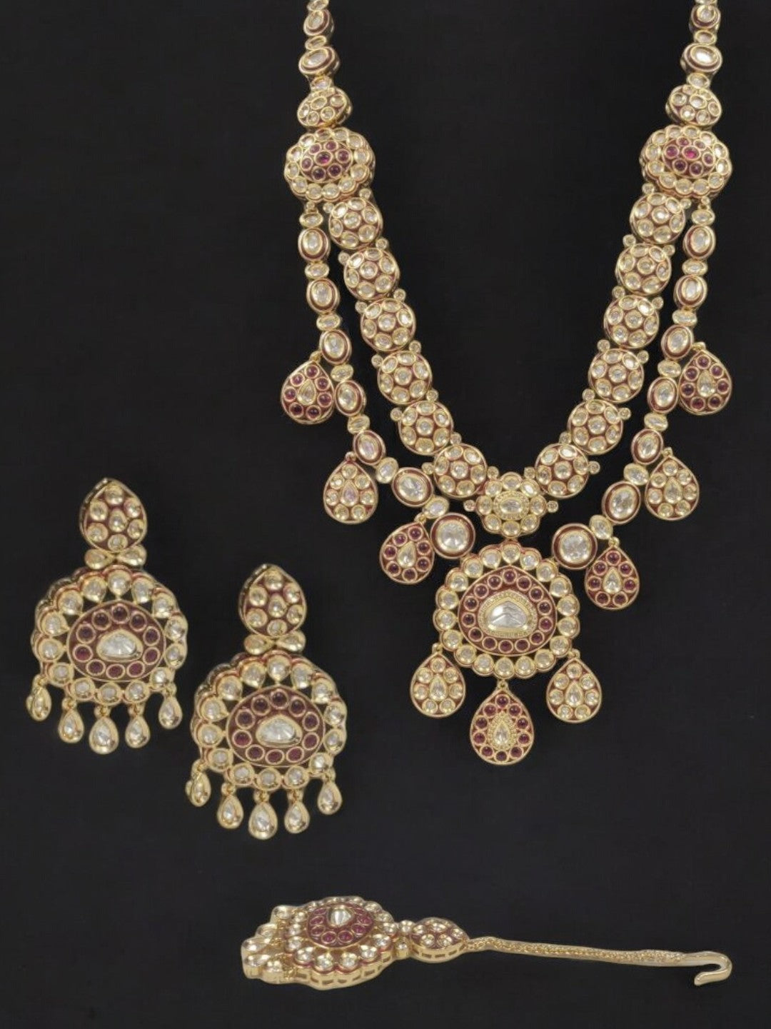 MAJESTIC RUBY KUNDAN HERITAGE NECKLACE SET