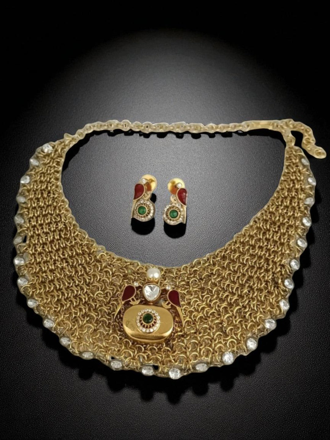 elegant, timeless, bridal jewellery, handcrafted design, pearl highlights, ethnic statement, luxe finish, celebration wear