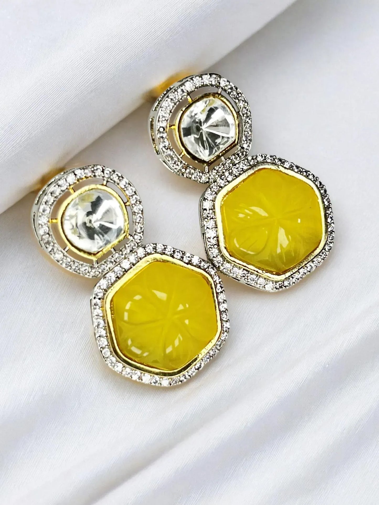 SAMAIRA YELLOW CITRINE POLKI NECKLACE