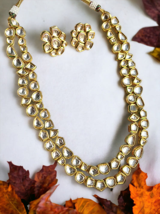 RAJESHWARI GOLD KUNDAN JEWELLERY SET
