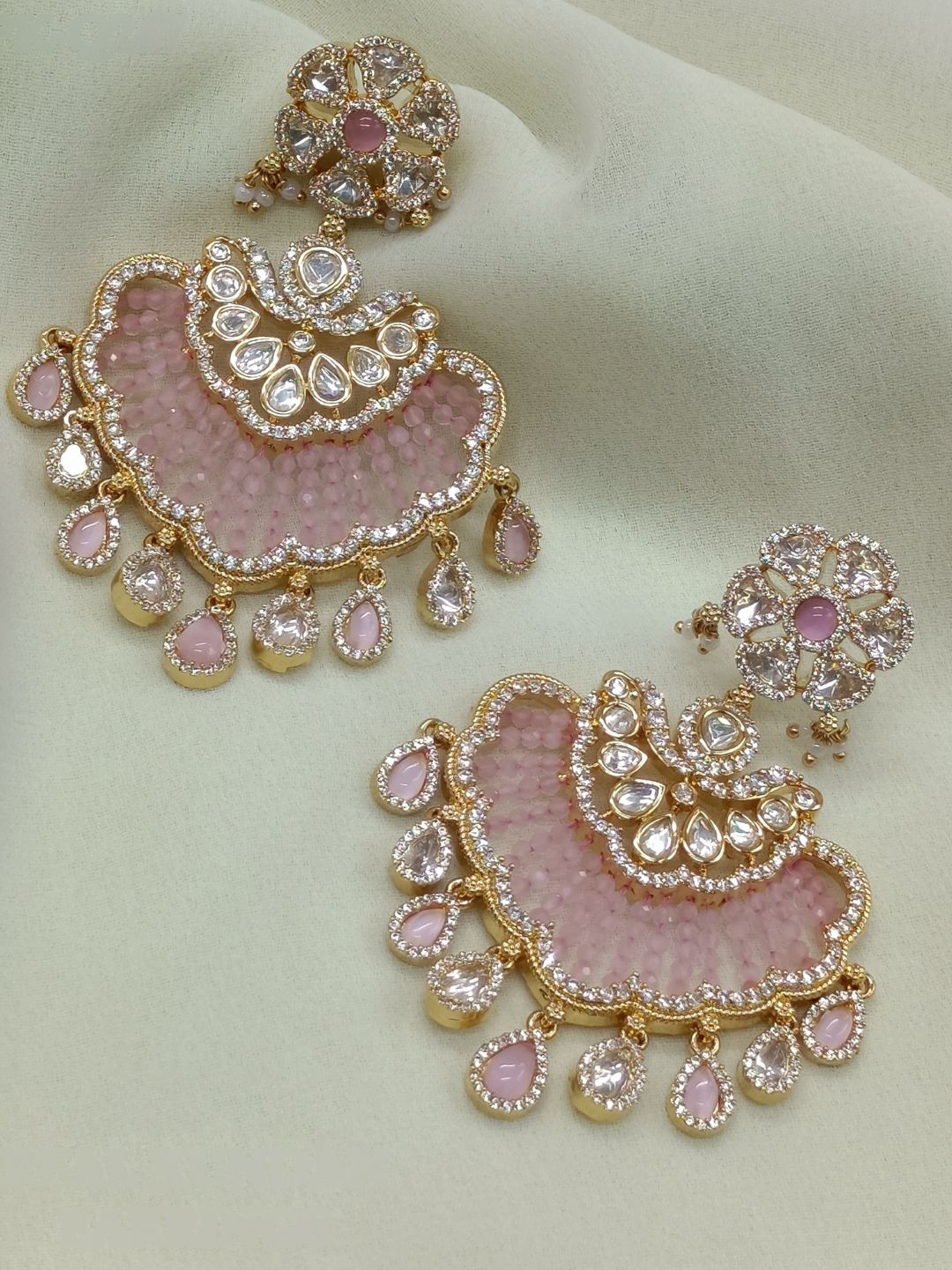 TRIYA PINK KUNDAN CHANDBALI