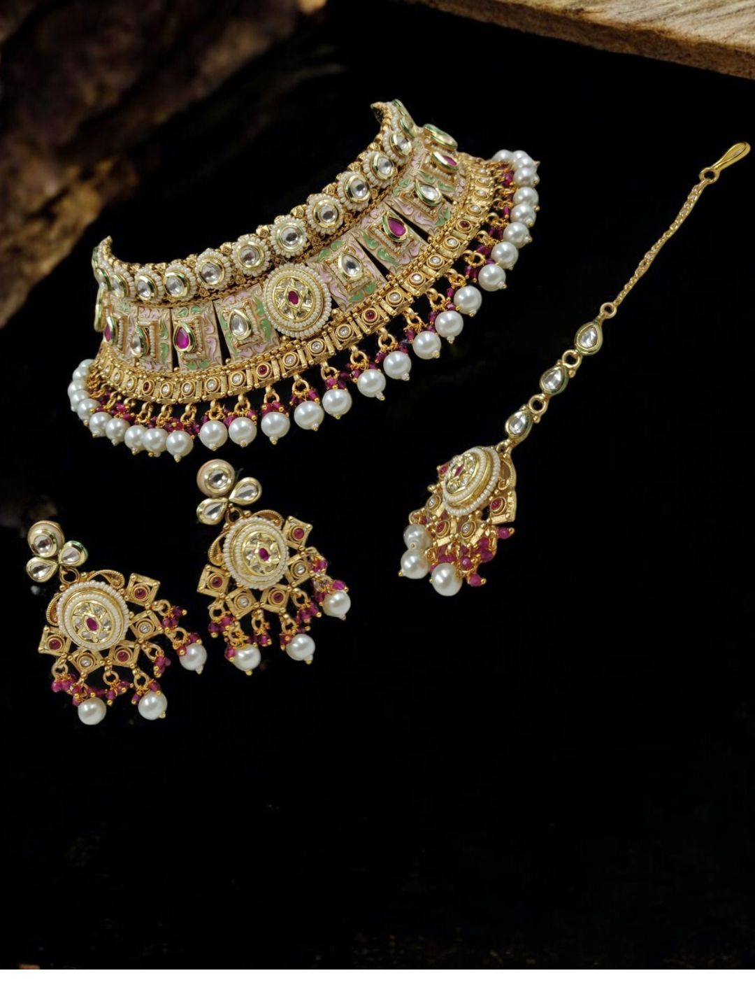 Gold Plated Rajwadi Jewellery Set