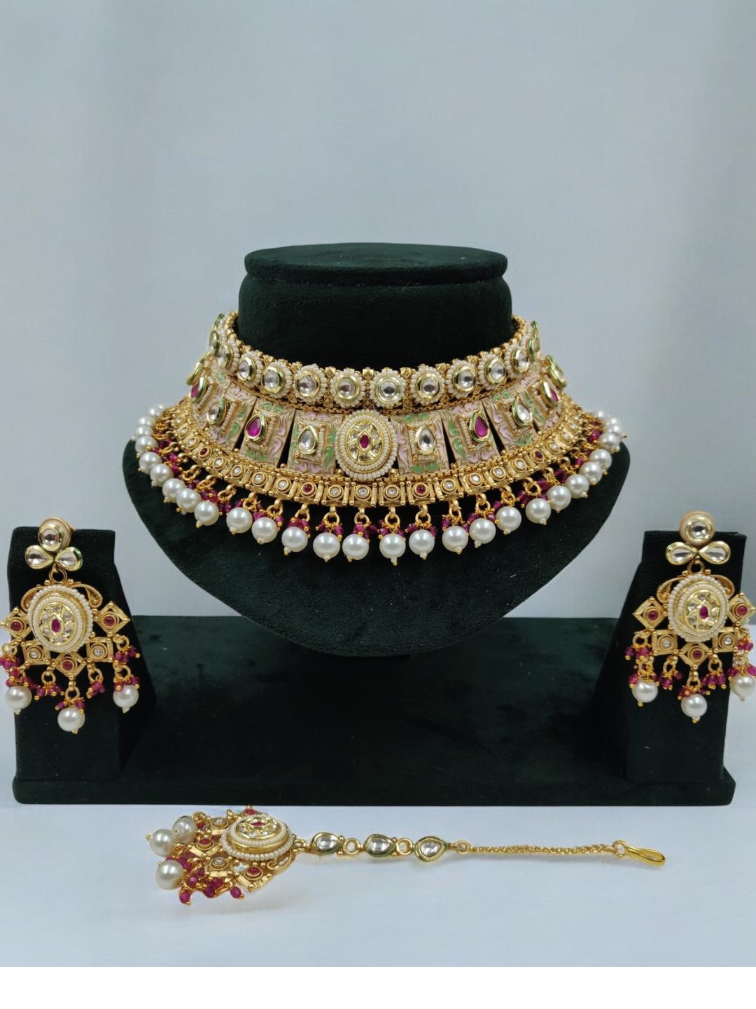 Gold Plated Rajwadi Jewellery Set