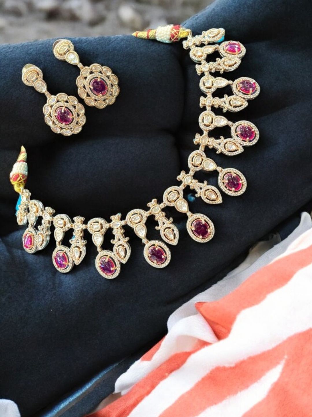 RUBY KUNDAN JEWELLERY SET