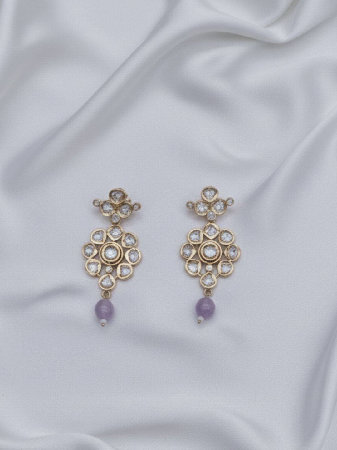 CHANDRIKA PURPLE KUNDAN PEARL NECKLACE SET