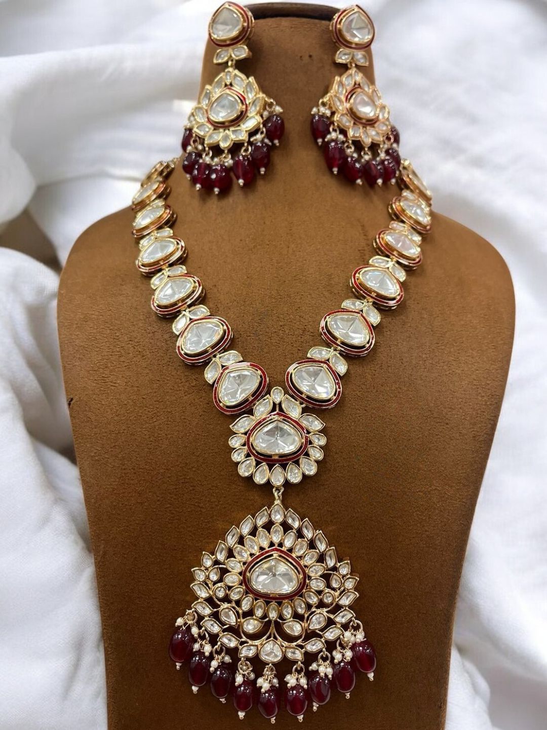 MITALI RUBY KUNDAN JEWELLERY SET HOUSE OF PRANIV