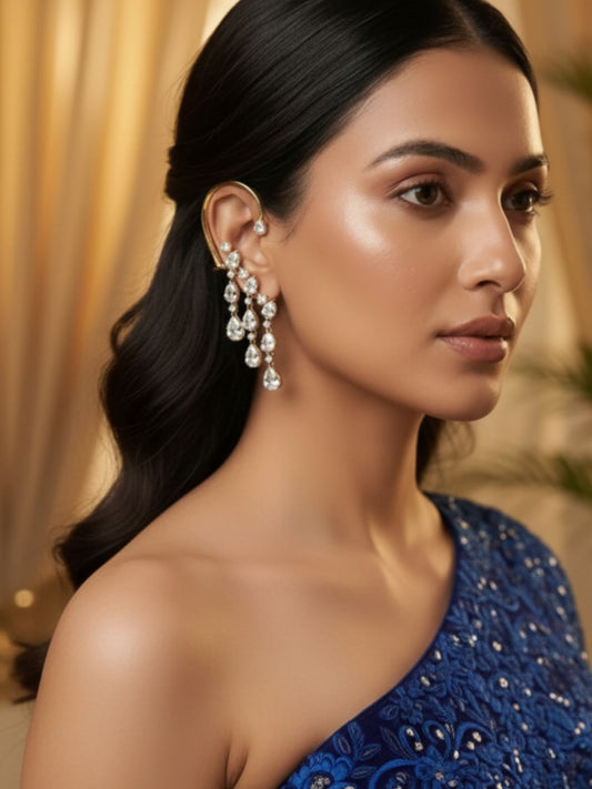 SERA DIAMOND DROP EAR CUFFS