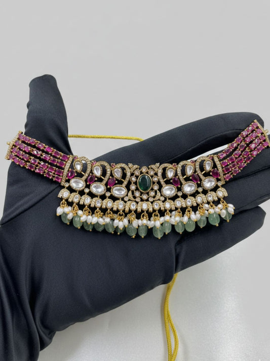 MEERA VICTORIAN MINT CHOKER SET