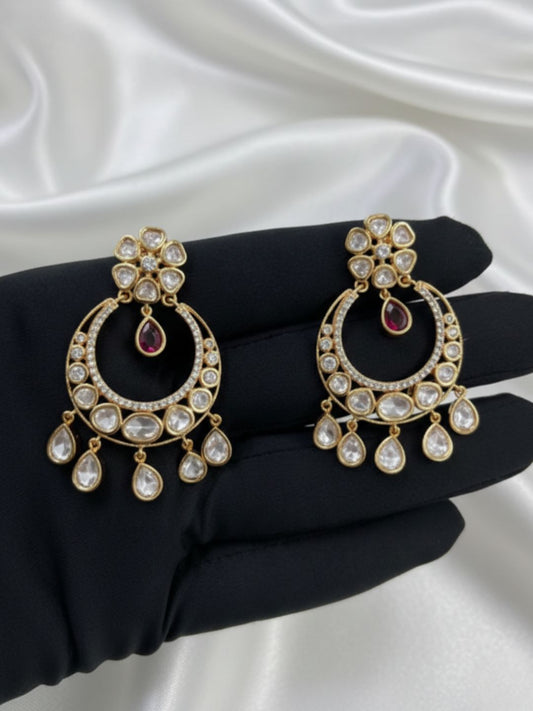 KAVIRA MOISSANITE CHANDBALI DROP EARRINGS