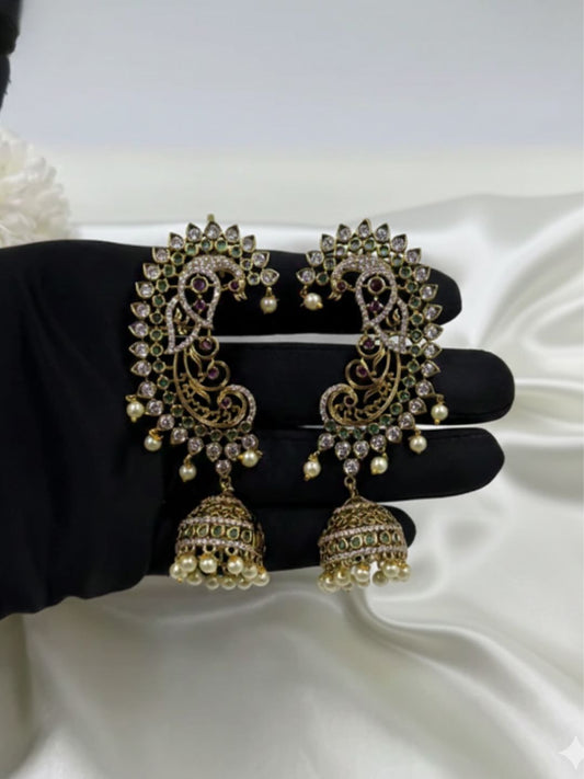 NOOR VICTORIAN PAISLEY JHUMKA EARCUFFS