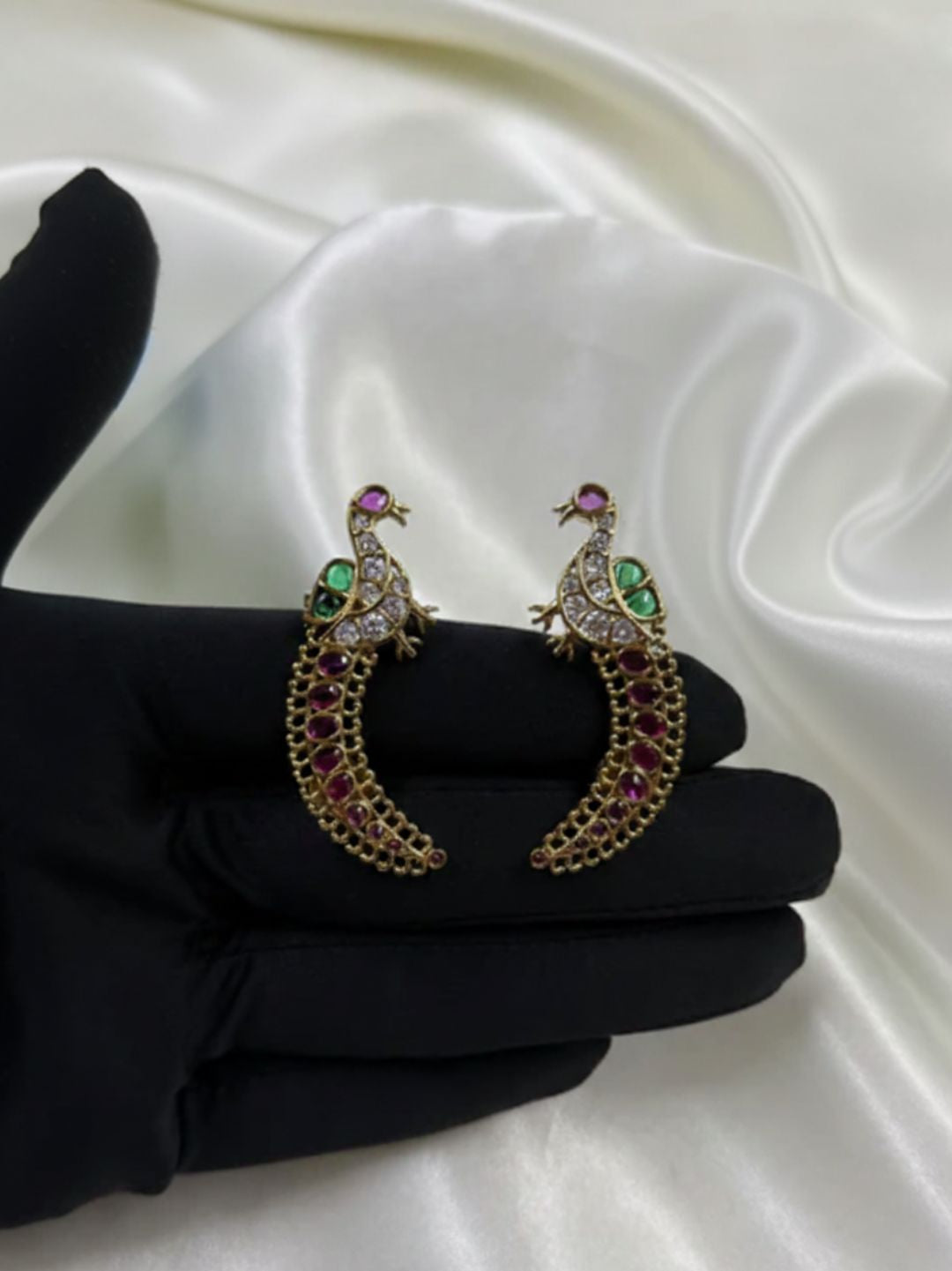 MEHREEN VICTORIAN PEACOCK EARRINGS