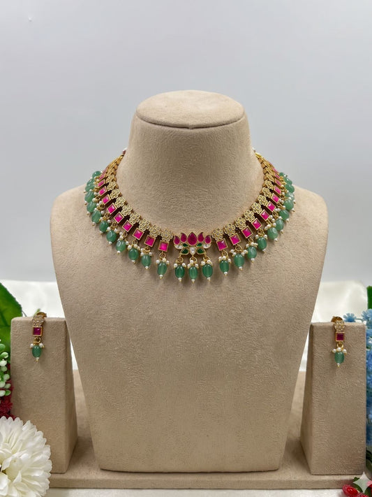 DIKSHA PACHI KUNDAN NECKLACE SET