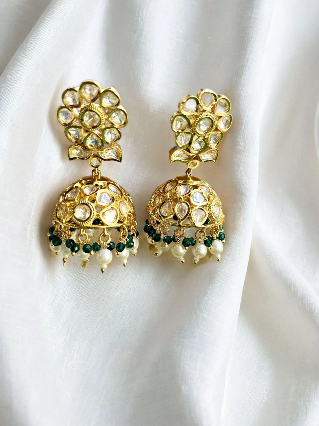 DEENAH EMERALD KUNDAN JHUMKI