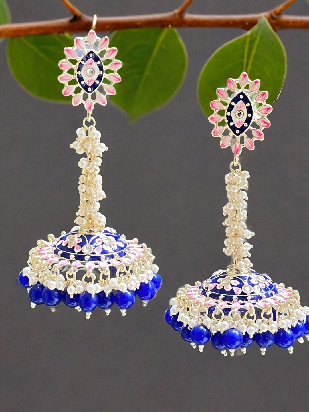 SAHIMA NAVY BLUE JHUMKIS