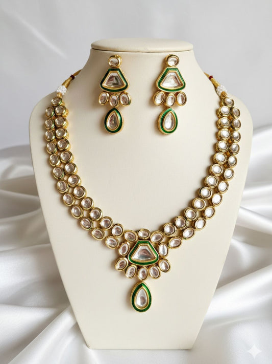 ENA GOLD KUNDAN JEWELLERY SET