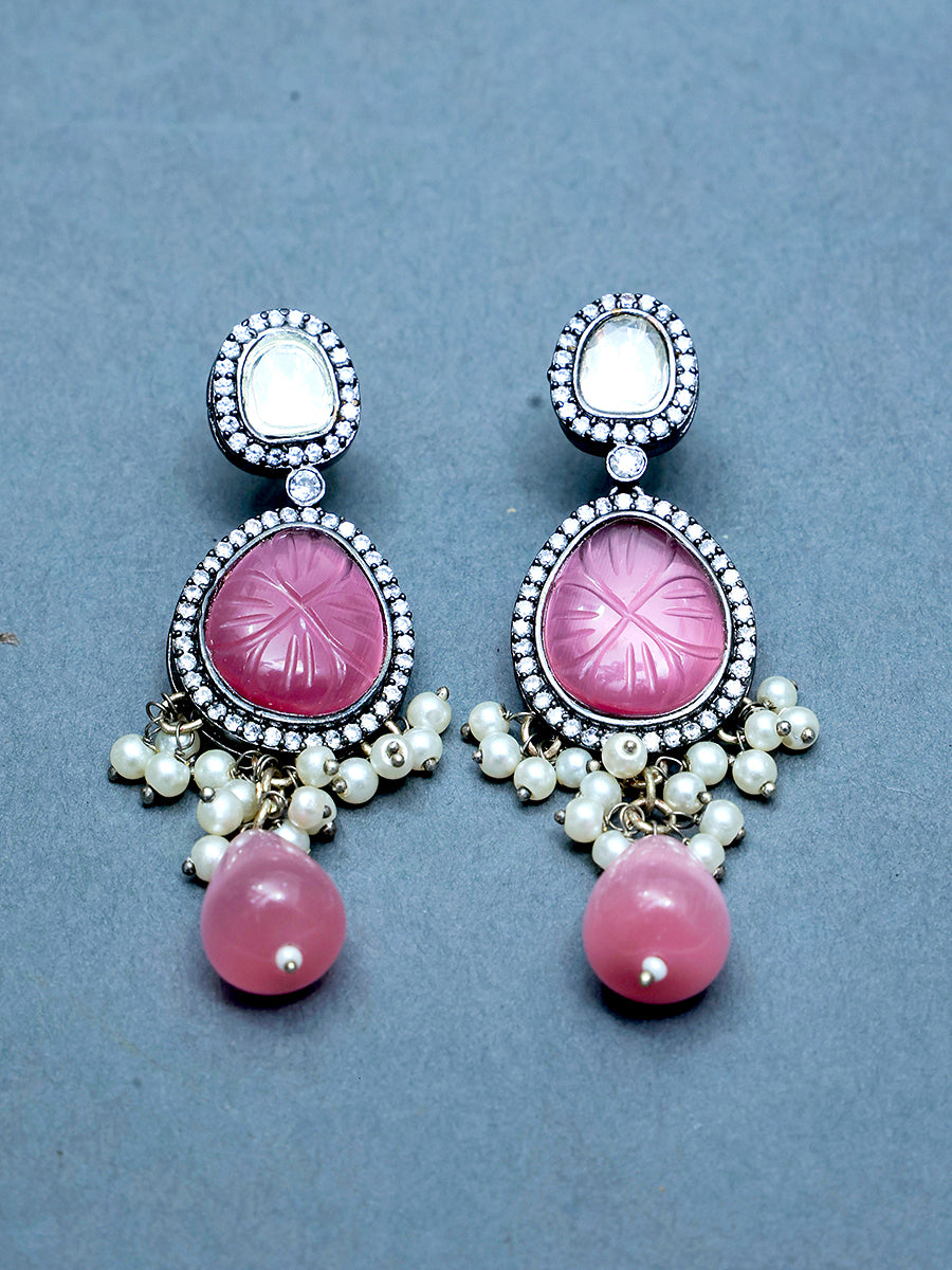 AANYA PINK KUNDAN JEWELLERY SET