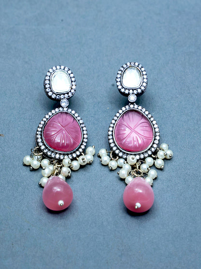 AANYA PINK KUNDAN JEWELLERY SET