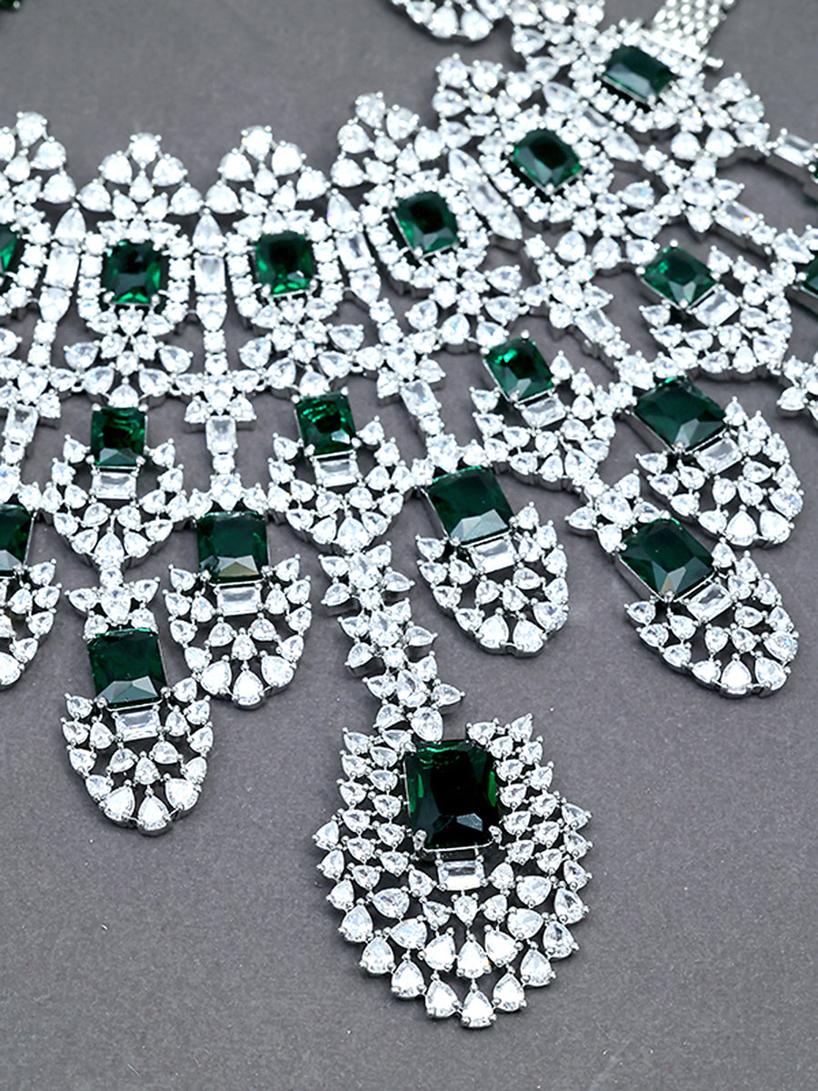 KIARA INSPIRED EMERALD BRIDAL NECKLACE