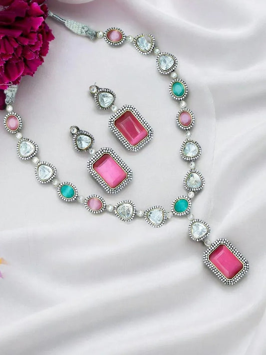 TAPSI DUAL COLOUR POLKI NECKLACE