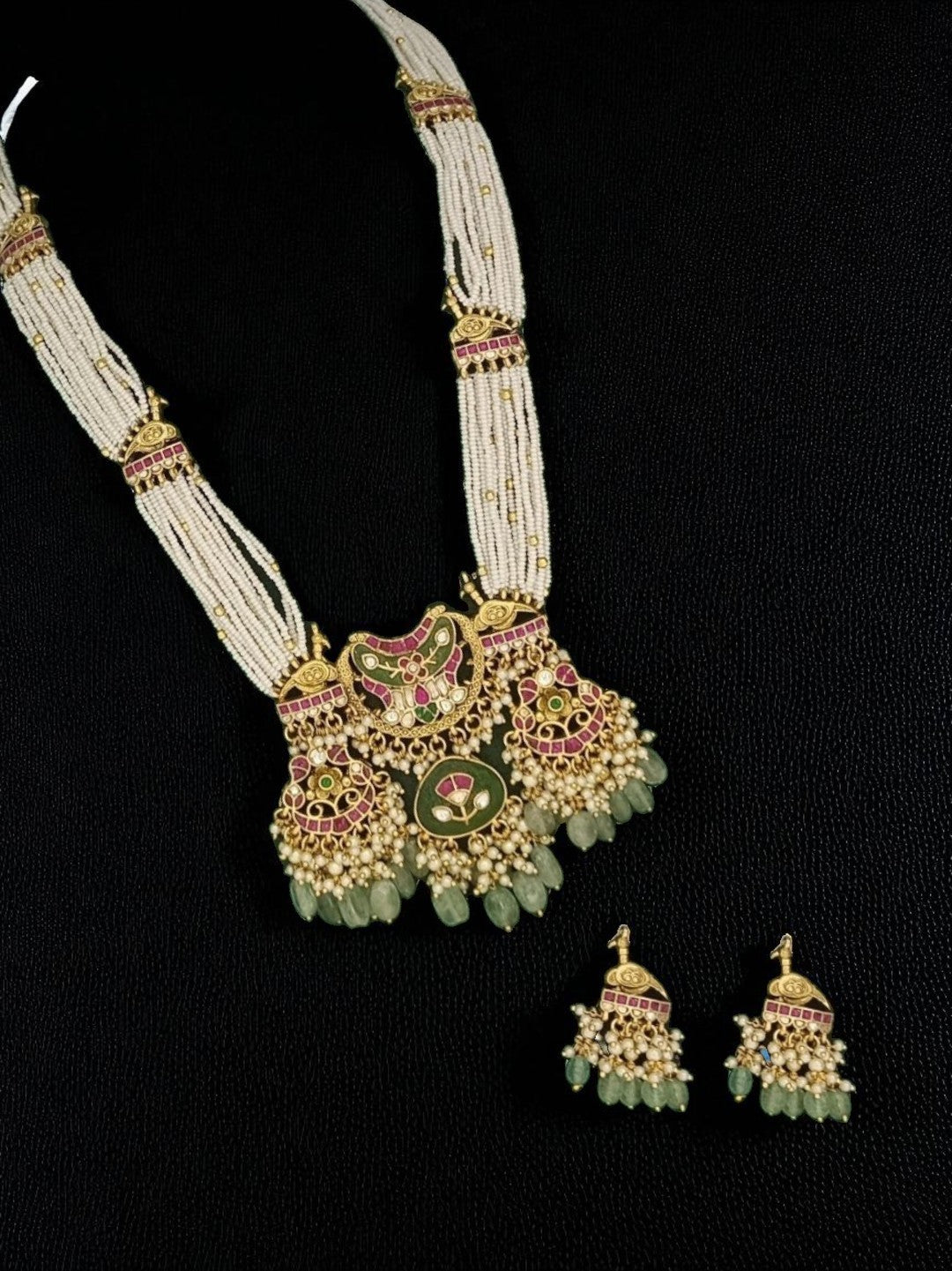 temple jewellery set, heritage jewellery, south indian bridal jewellery, traditional necklace set, ornate earrings, handcrafted jewellery, religious jewellery, grand ethnic jewellery