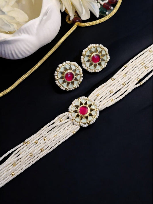 #HouseOfPranvi #NayraRubySet #KundanPearlChoker #RubyChokerDesign #IvoryPearlJewellery #TraditionalIndianJewels #HeritageInspired #StatementChoker #BridalJewellerySet #WeddingEditJewels #KundanEarringsSet #TimelessTreasure #EthnicLuxury #MinimalYetBold #IndianJewelleryLove

