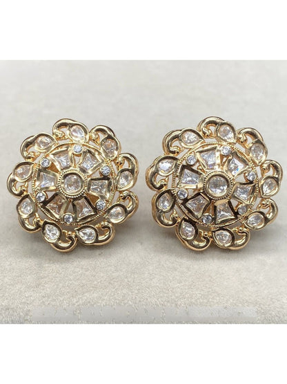 polki earrings, circular earrings, festive jewellery, bridal earrings, luxury earrings, kundan look earrings, indian earrings, timeless jewellery, statement studs
