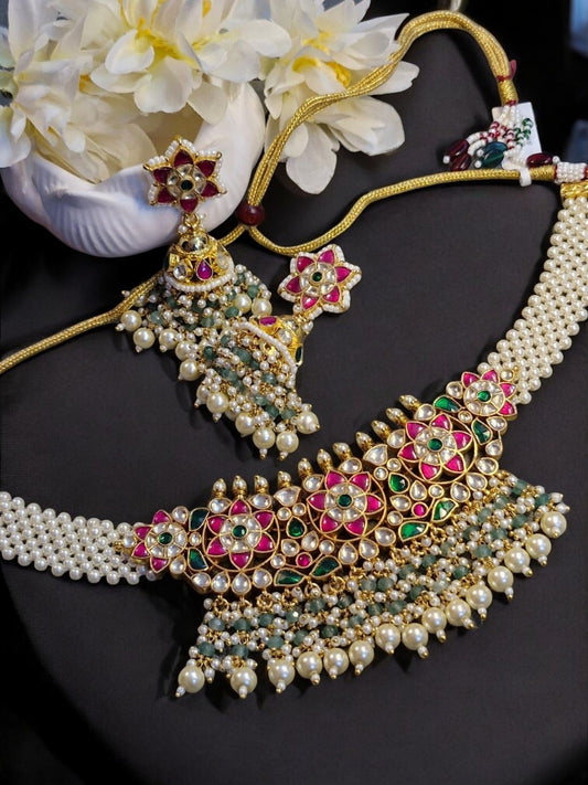 #HouseOfPranvi #MeenakariJewellery #KundanPearlSet #FloralJewellery #IndianWeddingJewellery #DesignerJewels #BridalAccessories #LuxuryEthnicJewellery #StatementNecklaceSet #PearlChokerDesign #GreenPinkJewellery #SangeetLook #RoyalIndianJewellery #HandcraftedJewels #EthnicEleganceIndia