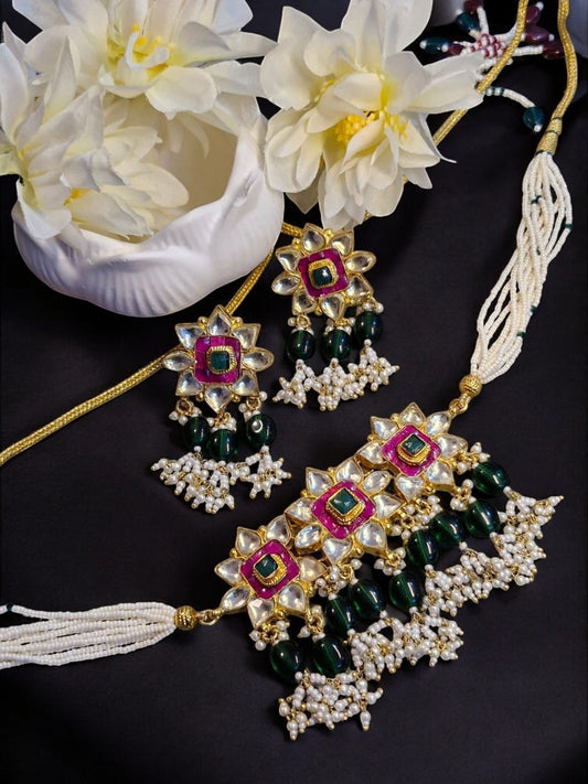 #HouseOfPranvi #PolkiJewellery #RoyalJewellery #BridalJewellerySet #HandcraftedLuxury #IndianHeritageJewels #GreenBeadsJewellery #TraditionalJewellery #FestiveJewellery #StatementNecklace #PearlChoker #PolkiEarrings #DesignerJewelleryIndia #WeddingLook #EthnicElegance

