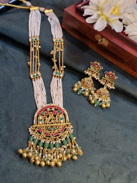 kundan, templejewellery, bridalset, emeraldbeads, traditionaljewellery, pearlnecklace, heritagecollection, festivejewellery, handcraftedjewellery, houseofpranvi