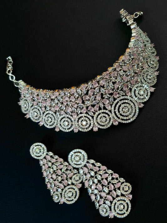 floral jewellery, choker jewellery set, luxury occasion wear, statement jewellery, wedding jewellery, contemporary ethnic wear, indian designer jewellery, festive ready, bridal accessory, handcrafted beauty, elegant jewellery