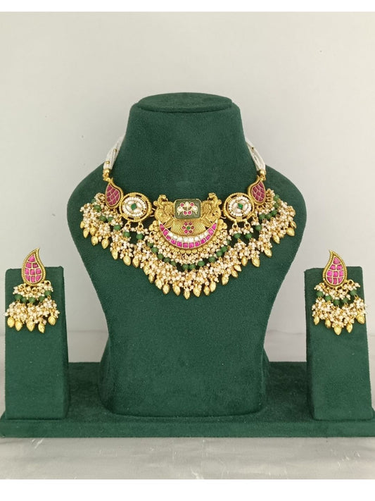  bridal jewellery, wedding choker, sangeet, traditional bride, festive, ethnic wear, celebration, pooja, occasion wear, navratri, diwali look, cultural jewellery, heritage, temple design, handcrafted, artisanal, antique finish, karigari, detailed work, timeless design, statement piece, choker set, jhumka earrings, fashion jewellery, ethnic fashion, layered necklace, bold look, luxury style, kundan, beads, gold polish, pearlwork, meena work, danglers, multi-strand choker, jadau inspired, modern traditional, 