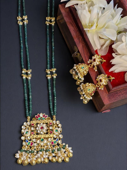 kundan, templejewellery, bridalset, emeraldbeads, traditionaljewellery, pearlnecklace, heritagecollection, festivejewellery, handcraftedjewellery, houseofpranvi