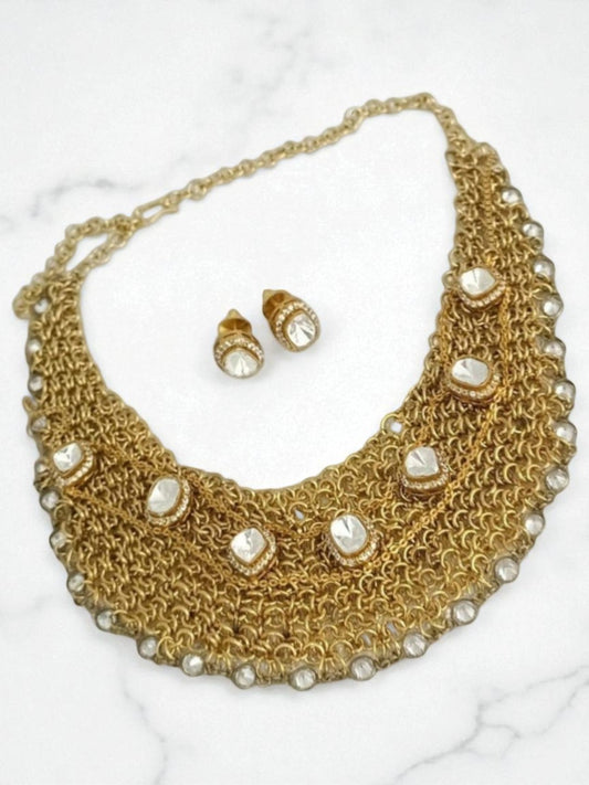 ethnic glamour, designer look, handcrafted jewellery, kundan design, luxury traditional, occasion wear, fashion choker