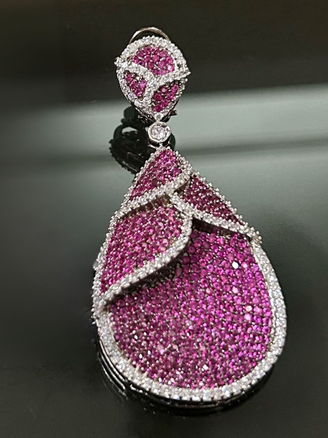 RANI PINK ZIRCONIA DANGLERS