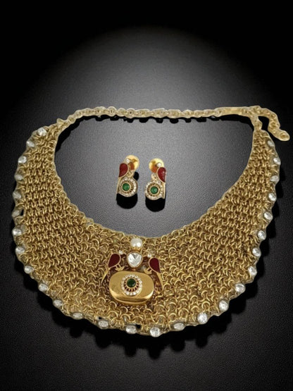 elegant, timeless, bridal jewellery, handcrafted design, pearl highlights, ethnic statement, luxe finish, celebration wear