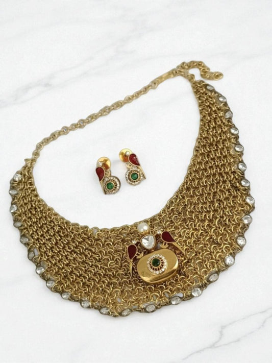 elegant, timeless, bridal jewellery, handcrafted design, pearl highlights, ethnic statement, luxe finish, celebration wear