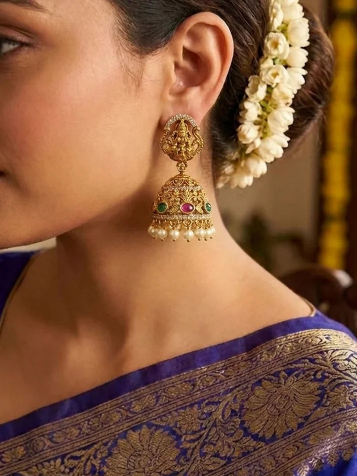DEVANSHI TEMPLE JHUMKA EARRINGS