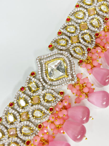 KAIRA PINK POLKI CHOKER SET