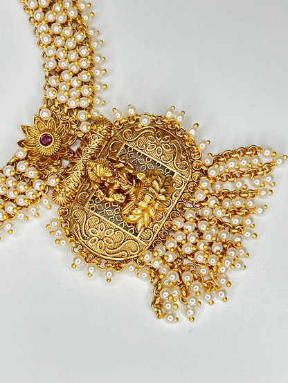 LAKSHMI WHITE PEARL TEMPLE JEWELLERY