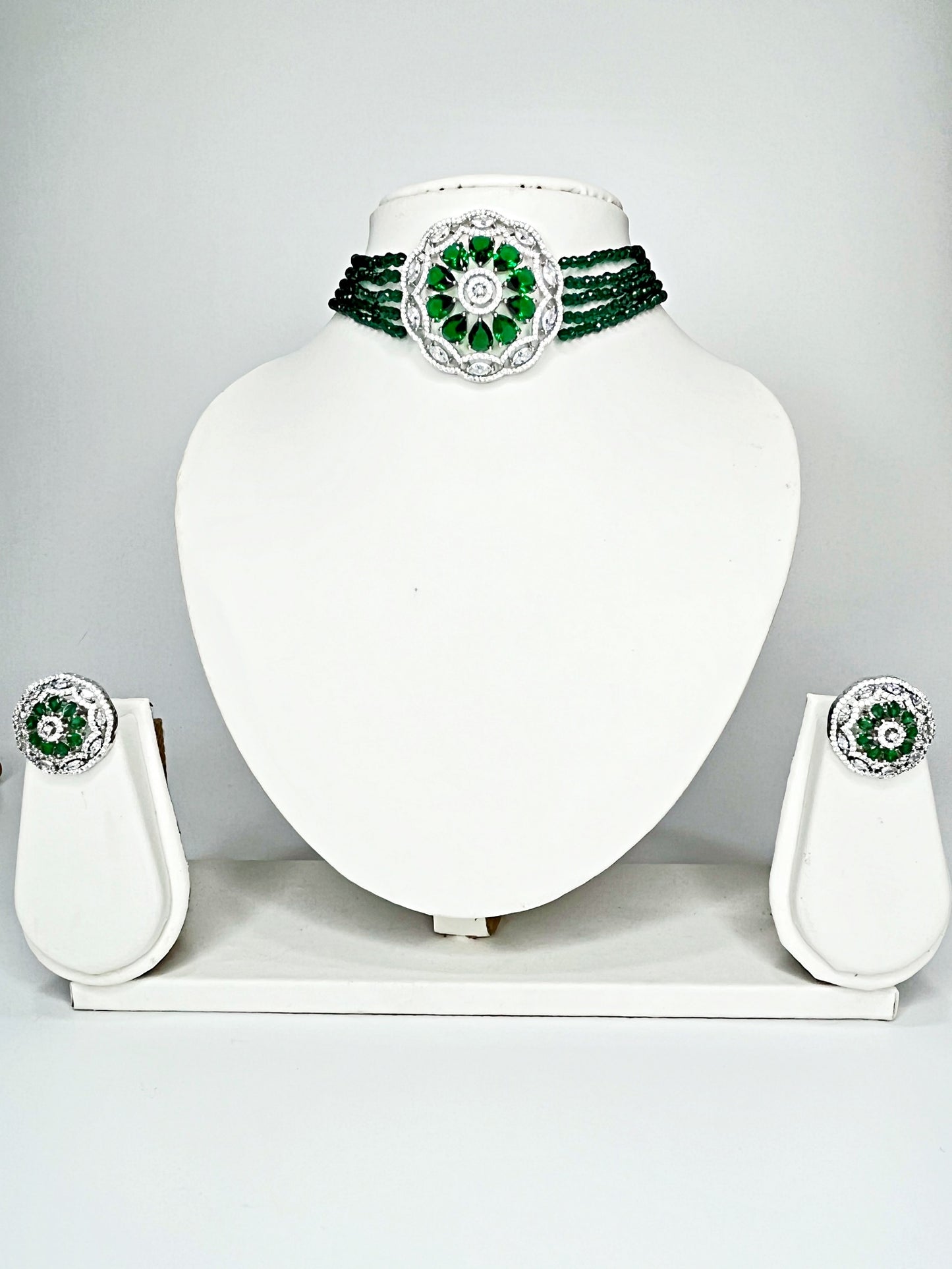 HANVIKA EMERALD ZIRCONIA CHOKER SET