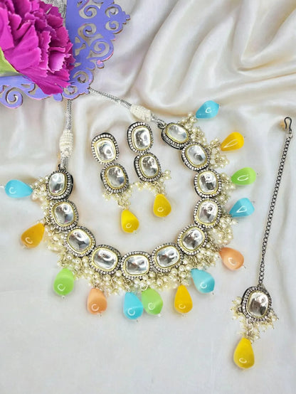 MAYURI MULTICOLOR KUNDAN NECKLACE SET