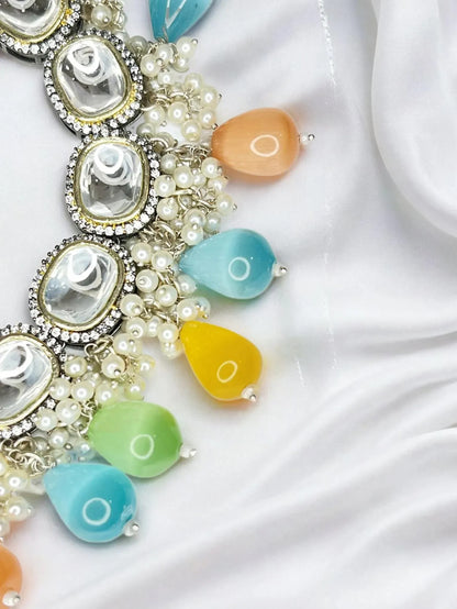 MAYURI MULTICOLOR KUNDAN NECKLACE SET