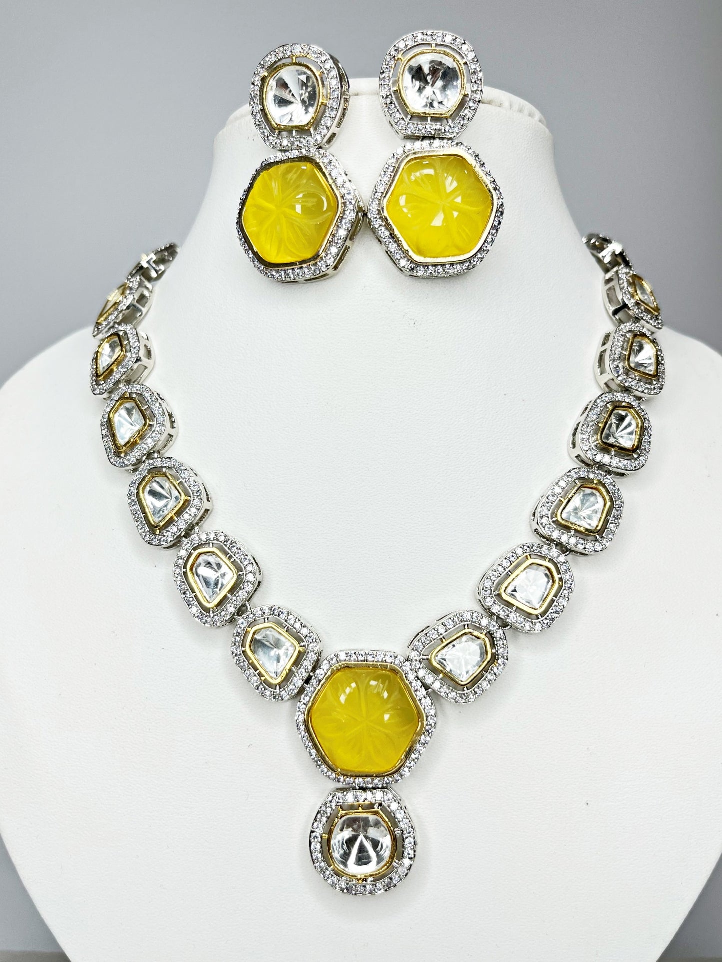 SAMAIRA YELLOW CITRINE POLKI NECKLACE
