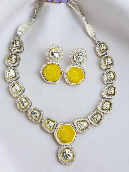 SAMAIRA YELLOW CITRINE POLKI NECKLACE