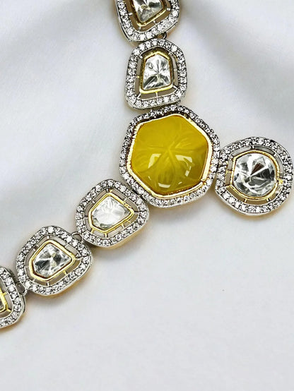 SAMAIRA YELLOW CITRINE POLKI NECKLACE