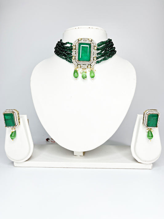 ZARA EMERALD CHOKER SET