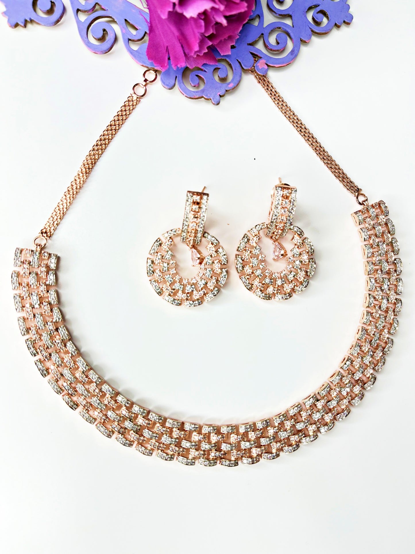 SIYA ROSE GOLD NECKLACE SET
