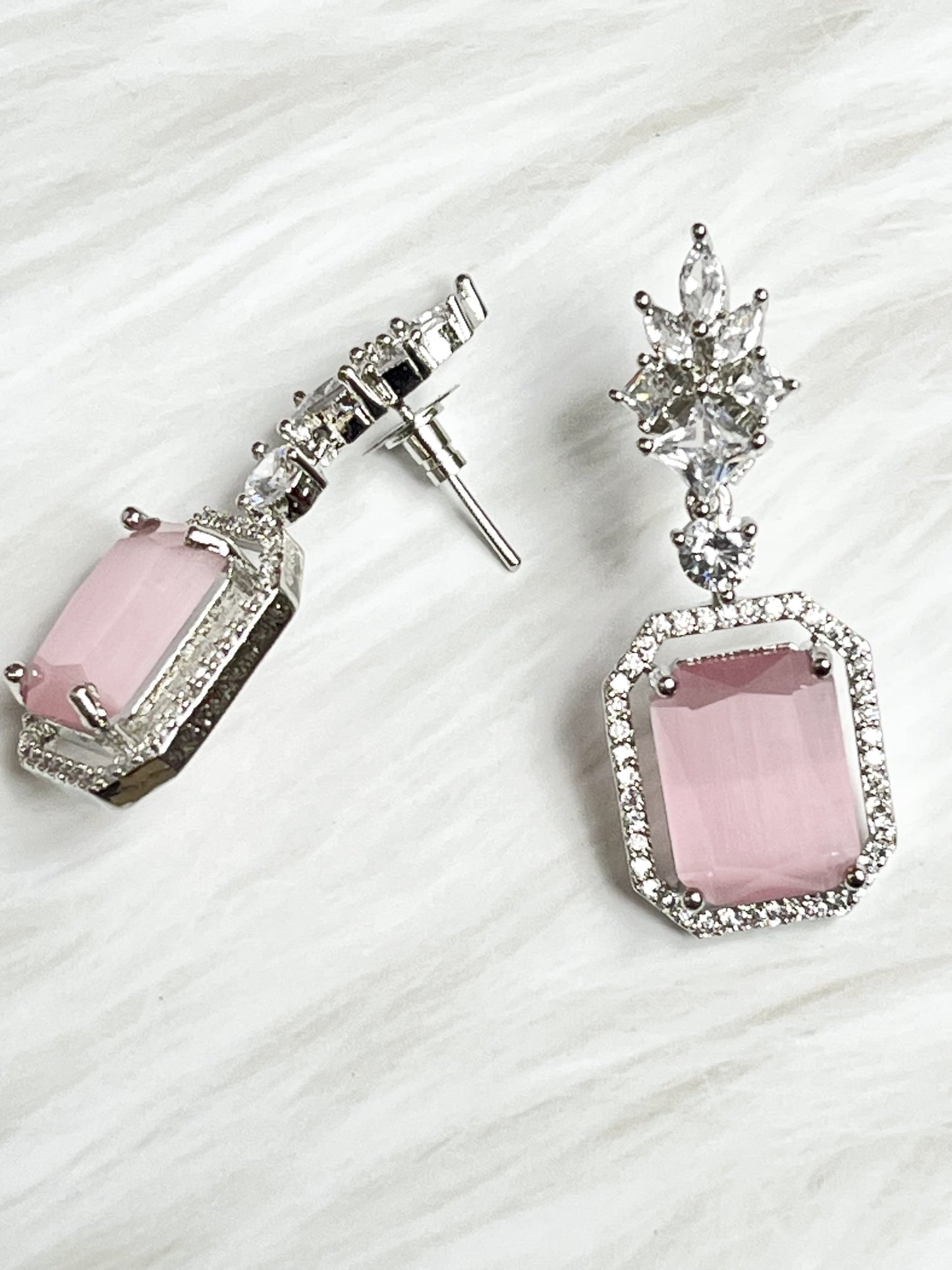 Pink American Diamond Earrring