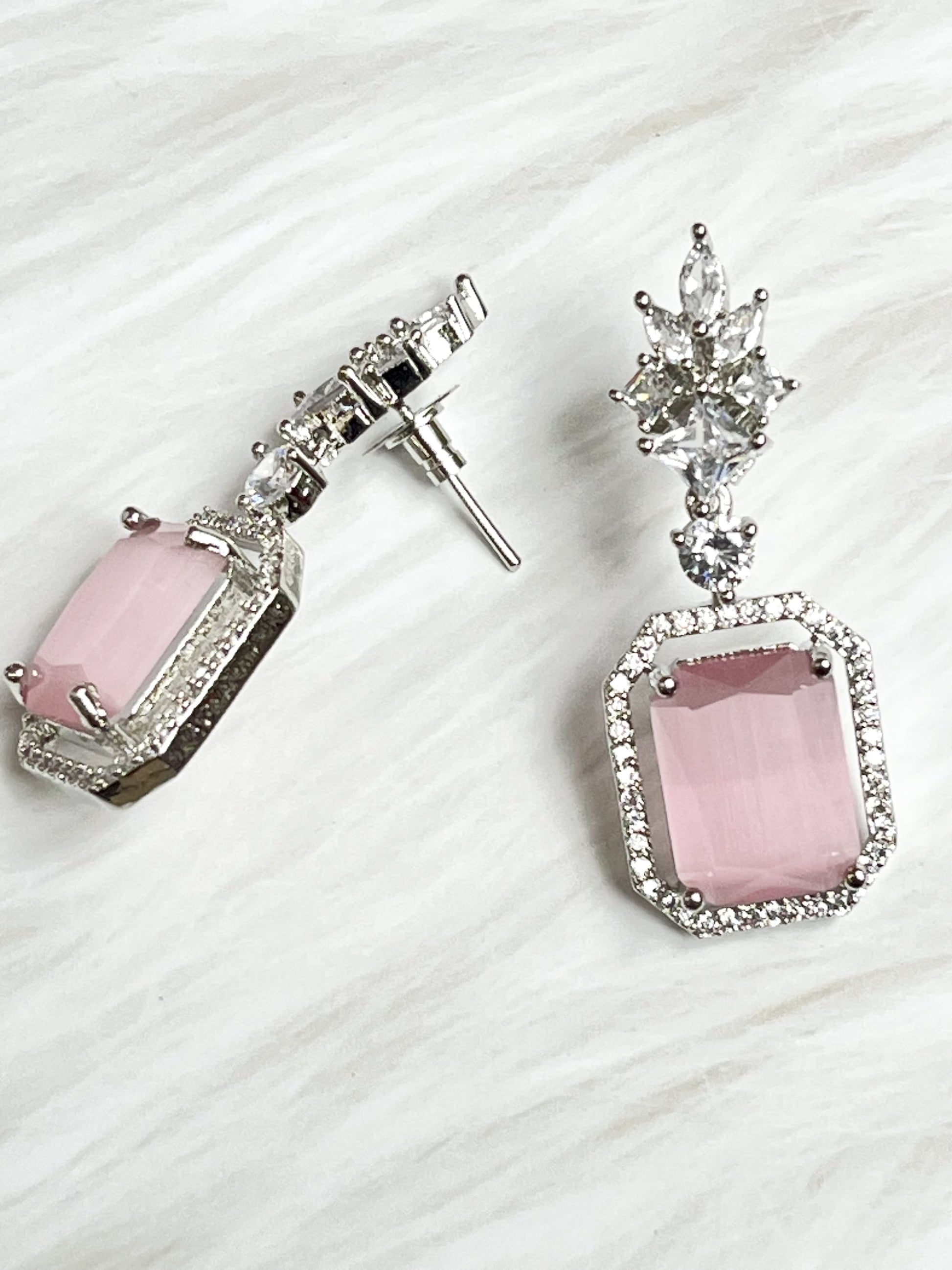 Pink American Diamond Earrring